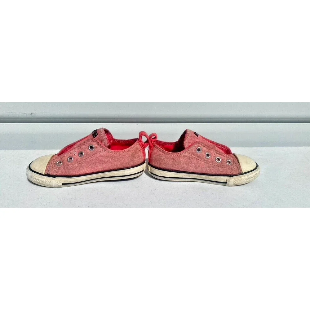Girl's Converse All Star Simple Slip On Toddler Sz 8 Athletic Pink No Lace Shoes